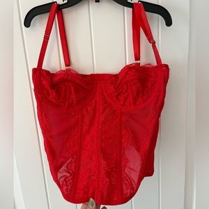 red corset top